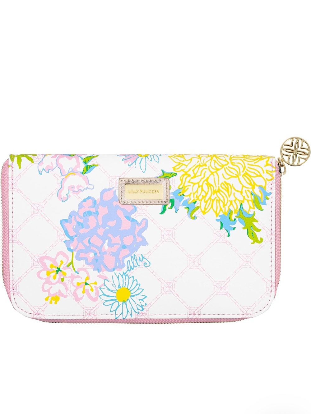 Lilly Pulitzer Floral Zip Travel Wallet for Passport with Pastel Colors - New